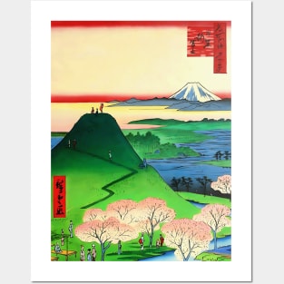 Mount Fuji & Cherry Blossoms Japanese fine art Posters and Art